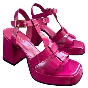 Pink 275 Central Block Sandal Heel